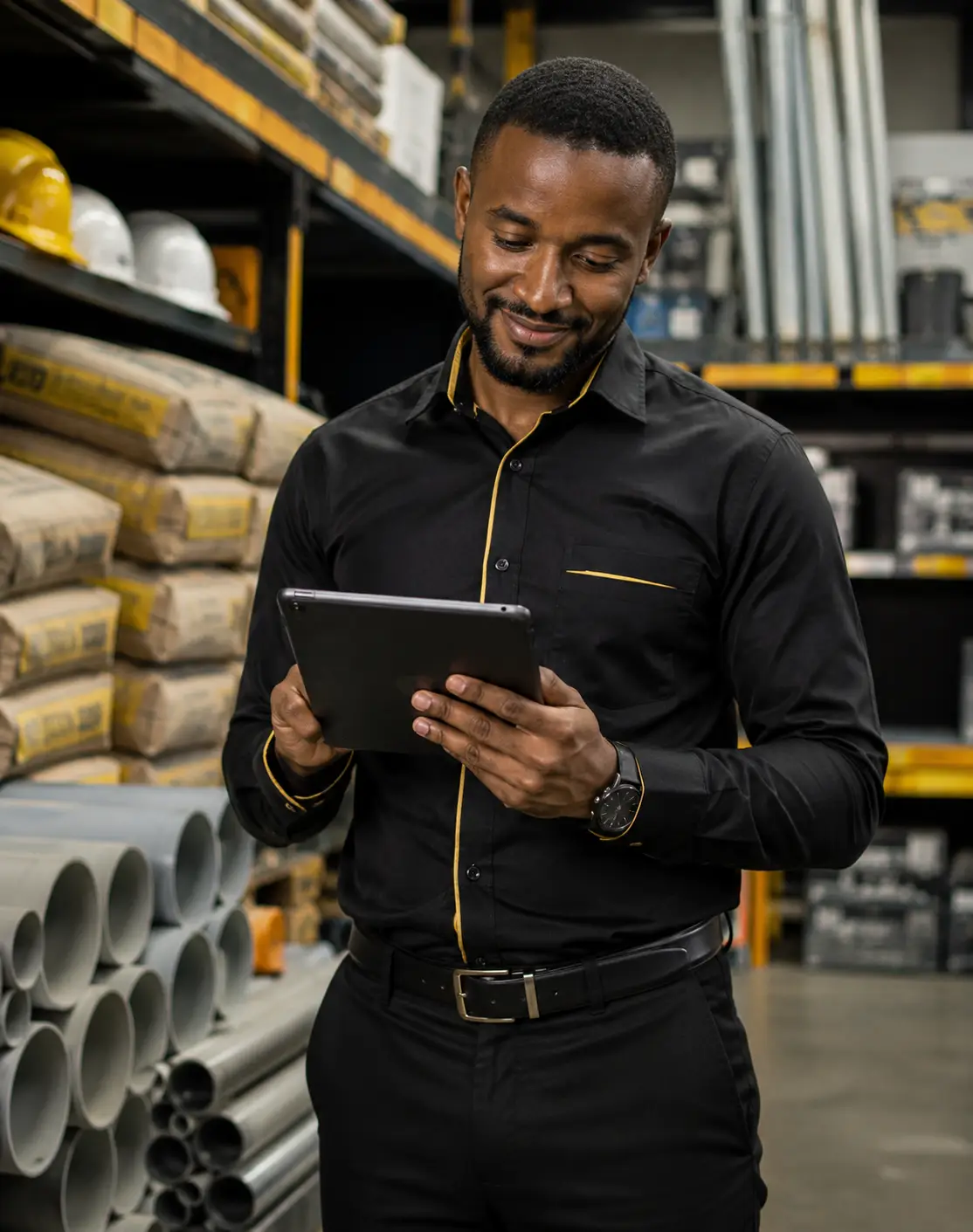 Supplier inside a stocked construction-material store